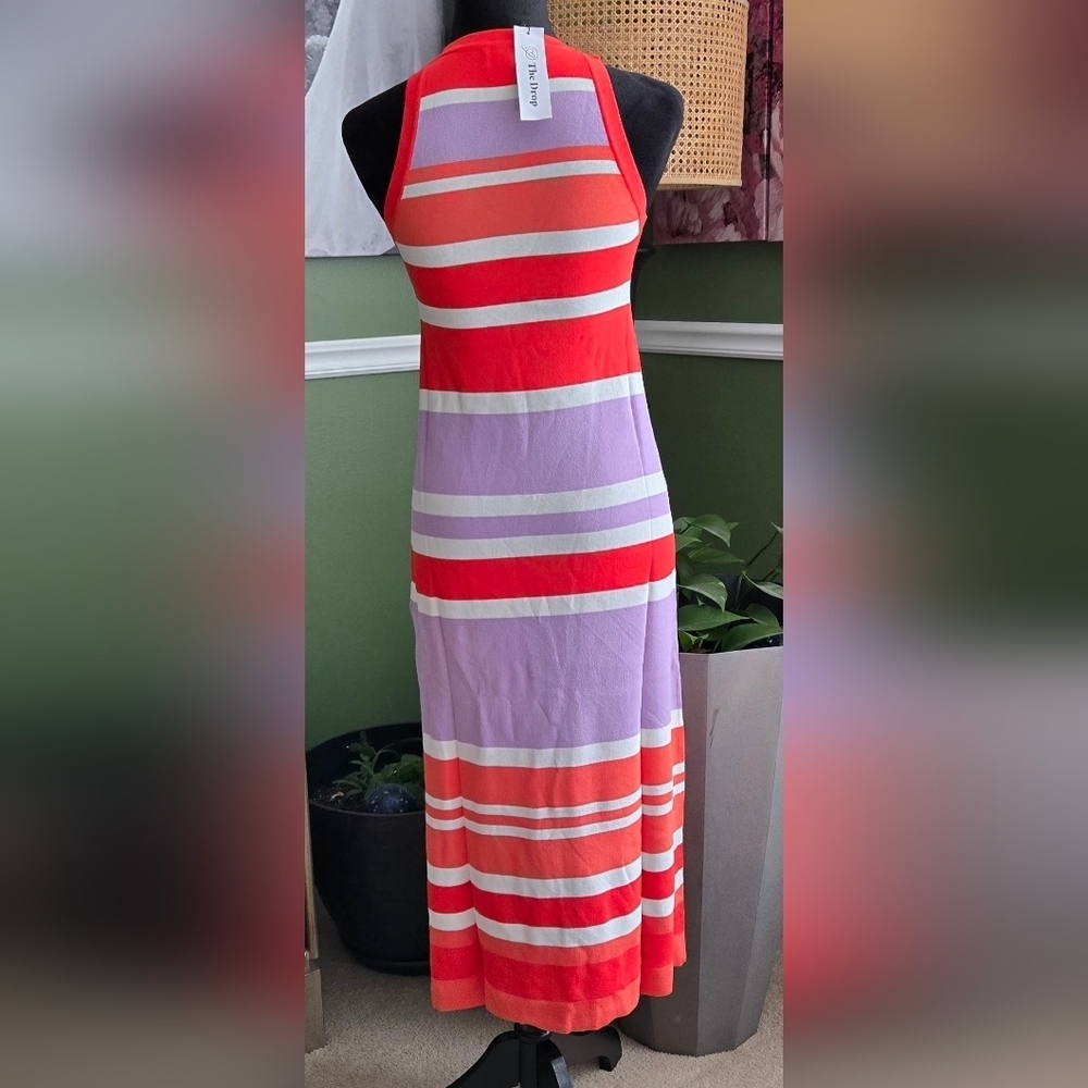The Drop Gabriela High Neck Cut-in A-line Side-Slit Maxi Dress #1030 - Picture 2 of 8